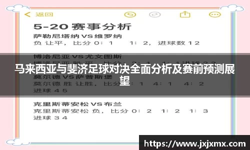 马来西亚与斐济足球对决全面分析及赛前预测展望